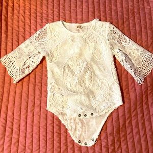 Baby white lace onesie